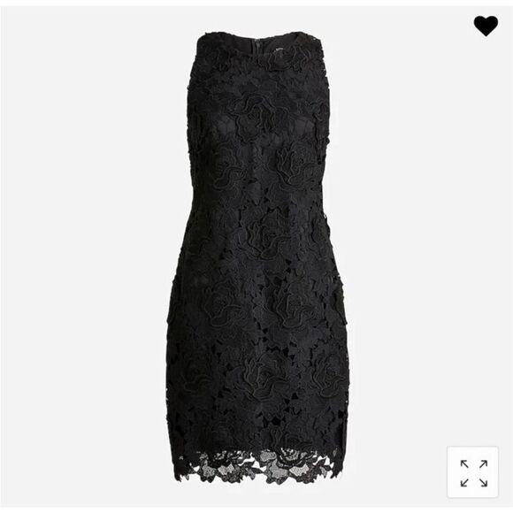 J Crew Collection Black Luxe Lace Floral Sheath Dress | Size 16 - Picture 1 of 10